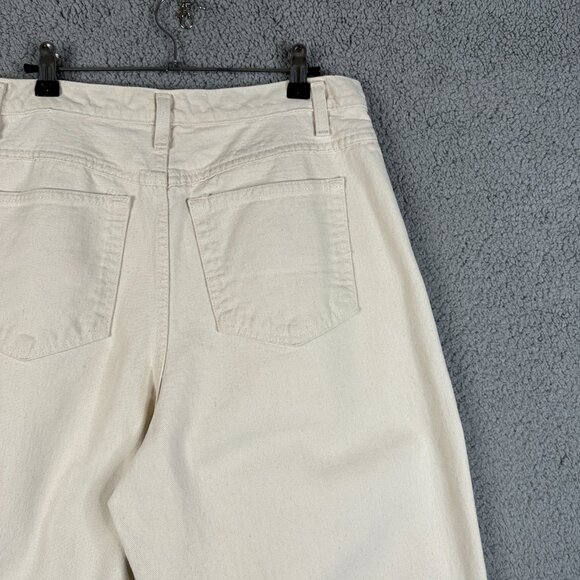 NY Line Jeans Womens Size 14 Speckled Ivory Vintage Mom Fit Button Fly Tapered - Picture 8 of 14